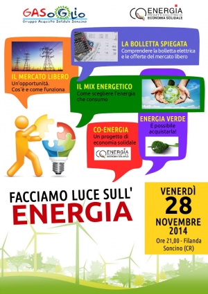 Facciamo luce sull&#039;energia, il 28 novembre a Soncino (CR)