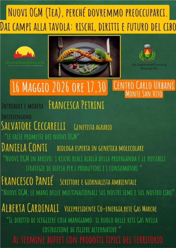 A Monte San Vito un incontro pubblico sui nuovi OGM (TEA)