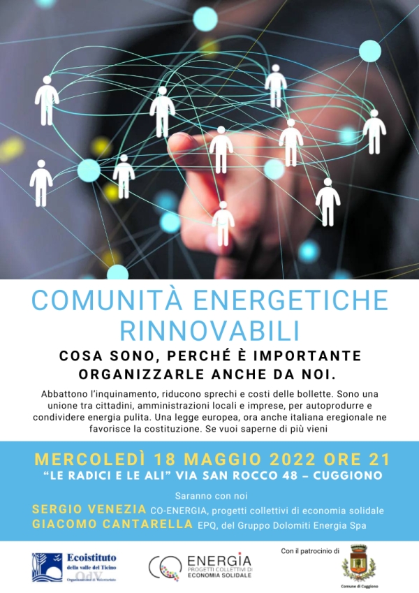 Comunità energetiche rinnovabili, ne parliamo il 18 maggio a Cuggiono