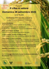 Il cibo è valore, ne parliamo il 28 settembre a Opera