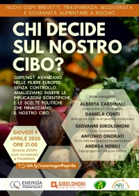 Chi decide sul nostro cibo? Incontro online il 9 aprile